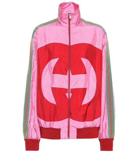 gucci pink logo track jacket|gucci windbreaker.